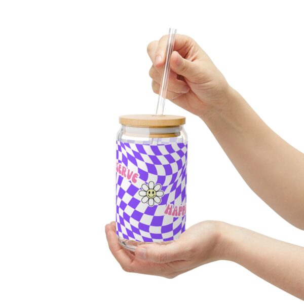 Colorful Sipper Glass, Fun Retro Drinkware for Smoothies, Cocktails, and Parties, Perfect Gift for Friends and Celebrations