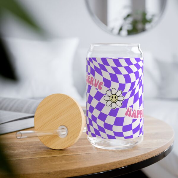 Colorful Sipper Glass, Fun Retro Drinkware for Smoothies, Cocktails, and Parties, Perfect Gift for Friends and Celebrations