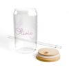 Personalized Butterfly Sipper Glass, 16oz Glass with Straw, Unique Drinkware Gift, Custom Name Tumbler, Eco-Friendly Beverage Bottle