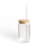 Cat-Themed 16oz Sipper Glass with Bamboo Lid - Perfect for Pet Lovers