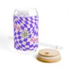 Colorful Sipper Glass, Fun Retro Drinkware for Smoothies, Cocktails, and Parties, Perfect Gift for Friends and Celebrations
