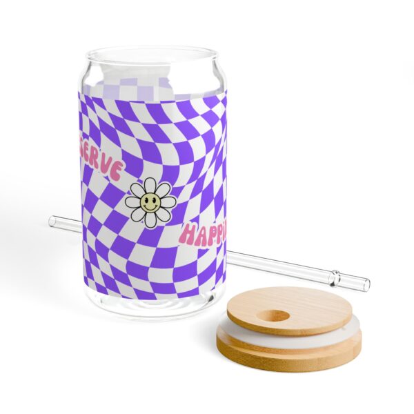 Colorful Sipper Glass, Fun Retro Drinkware for Smoothies, Cocktails, and Parties, Perfect Gift for Friends and Celebrations