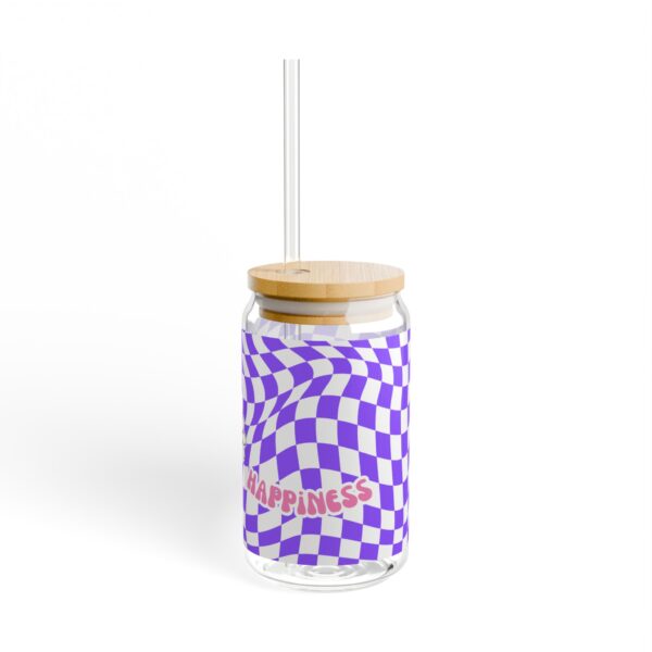 Colorful Sipper Glass, Fun Retro Drinkware for Smoothies, Cocktails, and Parties, Perfect Gift for Friends and Celebrations